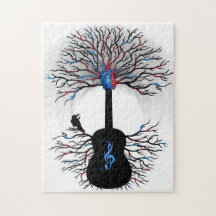 Rythmes du coeur - (art surréaliste de guitare) puzzles