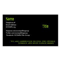 S.C.O.M.P.A. Cartes de visite Cartes De Visite Personnelles