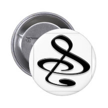 "S", "et", et/ou note musicale de clef triple Badges Avec Agrafe