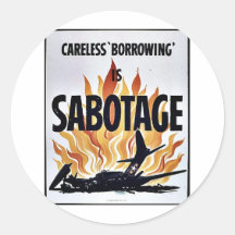 Sabotage de 2ème guerre mondiale autocollants ronds