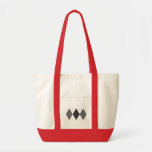 Sac à motifs de losanges gris et rouge