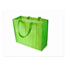 Sac à provisions réutilisable vert vide cartes postales
