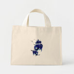 Sac bleu de trois dauphins