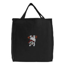 Sac brodé par bonhomme de neige