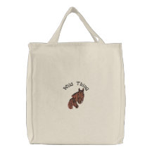 Sac brodé par chevaux sauvages de chose