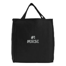 Sac brodé par infirmière du numéro un
