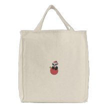 Sac brodé par ours panda de Noël