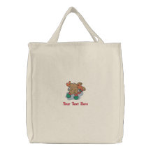 Sac brodé par renne