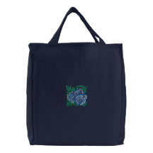 Sac brodé par rose de bleu