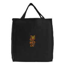 Sac brodé par tigre sauvage de chat