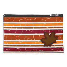 Sac d'automne - Brown, rouge, rayure orange avec l Trousse De Voyage