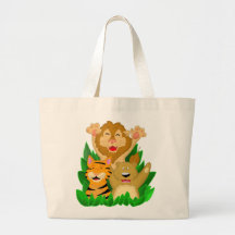 Sac de bande dessinée de tigre et d'ours de lion
