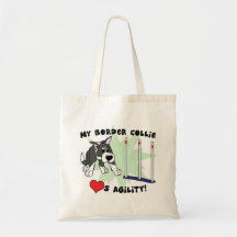 Sac de border collie d'agilité de bande dessinée