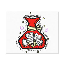 sac de conception d'amour de coeurs de sucrerie toiles tendues