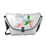 Sac de monogramme avec deux beaux bouquets besace