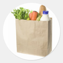 Sac de papier complètement des épiceries autocollants