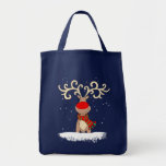 Sac d'épicerie de Noël de marine de Rudolph