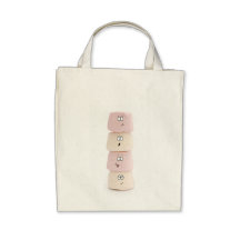 sac drôle de rose et blanc de guimauve de caractèr