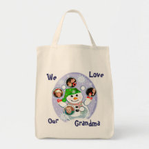 Sac fait sur commande de bonhomme de neige de Noël