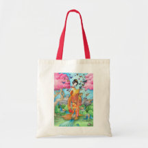Sac fourre-tout à geisha de Maiko d'été, paon AR d