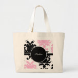 Sac fourre-tout à monogramme de damassé