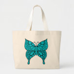 Sac fourre-tout à papillon de turquoise