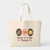 Sac fourre-tout à tennis d'amour de paix