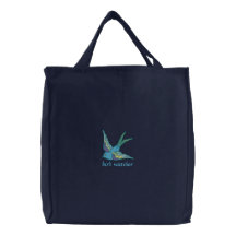 Sac fourre-tout à toile brodé par moineau d'observ