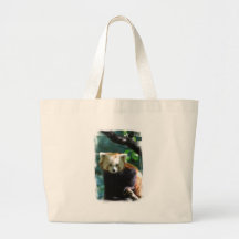 Sac fourre-tout adorable à toile de panda rouge