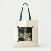 Sac fourre-tout blanc et noir à papillon