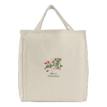Sac fourre-tout brodé à toile de houx de Joyeux No
