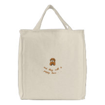 Sac fourre-tout brodé adorable à chiot