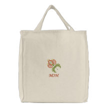 Sac fourre-tout brodé floral à toile de maman