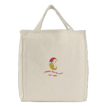 Sac fourre-tout brodé par lune à Noël