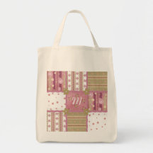 Sac fourre-tout chic minable à patchwork de monogr
