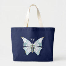 Sac fourre-tout foncé enorme à toile de papillons 