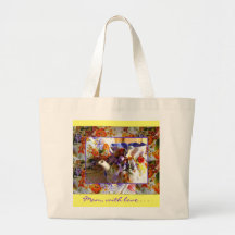 Sac fourre-tout, grand - bouquet de pensées de res