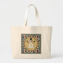 Sac fourre-tout heureux à Noël de bonhomme de neig