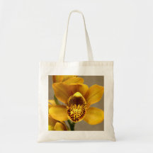 Sac fourre-tout jaune à orchidée