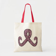 Sac fourre-tout rose à ruban de léopard