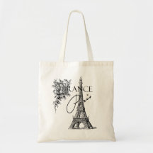 Sac fourre-tout vintage à Tour Eiffel de Paris Fra