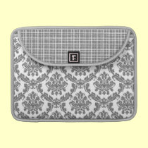 Sac gris magnifique d'ordinateur portable de damas housses macbook