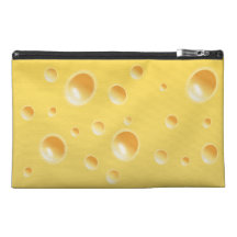 Sac jaune de texture de fromage suisse trousse à accessoires de voyage