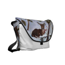Sac messenger à cerfs communs de baie de houx sacoches