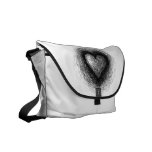 Sac messenger à éraflure de coeur de sucre blanc sacoche