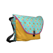 Sac messenger à motif de petit gâteau et de thé sacoche