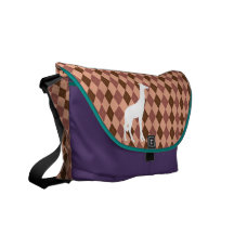Sac messenger à motifs de losanges à impression av sacoche