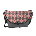 Sac messenger à motifs de losanges gris sacoche