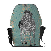 Sac messenger à noir de Zenya, blanc et bleu Besaces