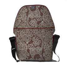 Sac messenger à Rickshaw d'art de chat de dentelle Besaces